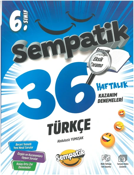 Ünlüler Karması 6.Sınıf Türkçe Sempatik 36 Haftalık Kazanım Denemeleri ürün görseli 1