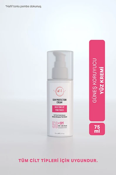 id-T Pink Touch 50+Spf Uvb+Uva Broad Hafif Tonlu Pembe Dokunuş Güneş Koruyucu Yüz Kremi Su Bazlı ürün görseli 1