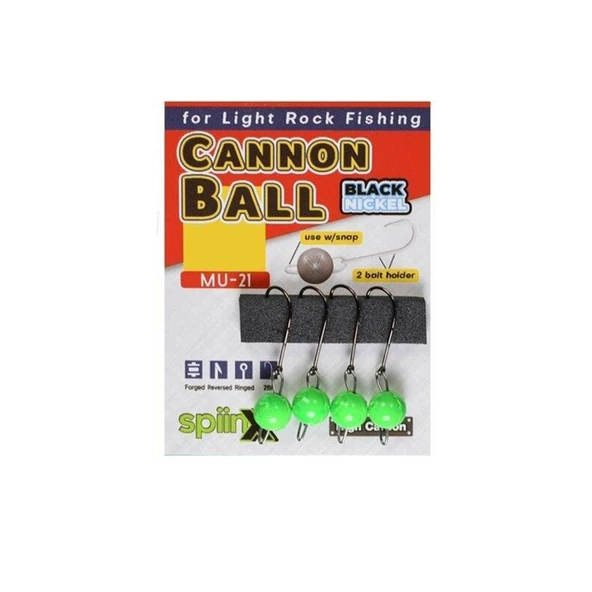 Spiinx Cannon Ball Mafsallı Yeşil UV Jighead ürün görseli 1
