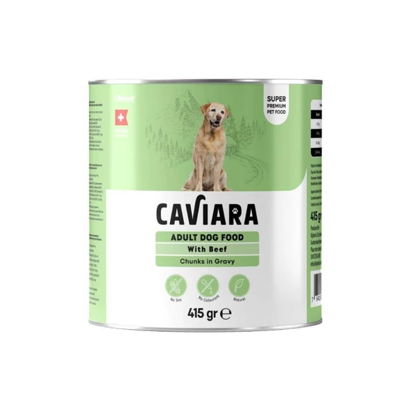 Caviara Sos İçinde Et Parçacıklı Dana Etli Yetişkin Köpek Konservesi 415 Gr ürün görseli 1