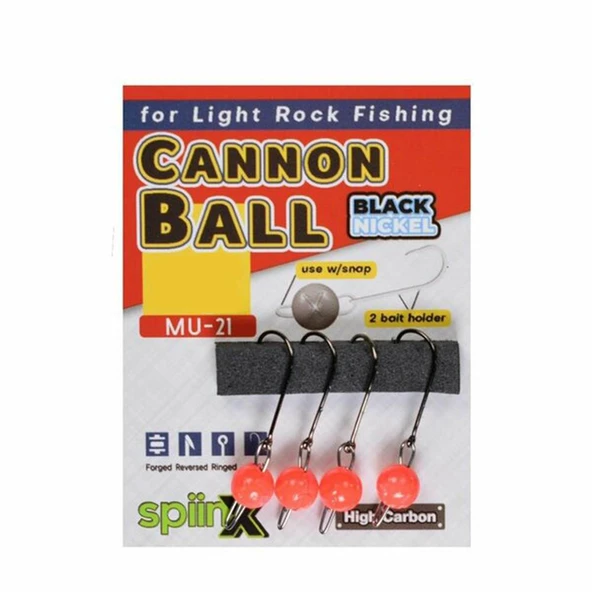 Spiinx Cannon Ball Mafsallı Turuncu UV Jighead ürün görseli 1