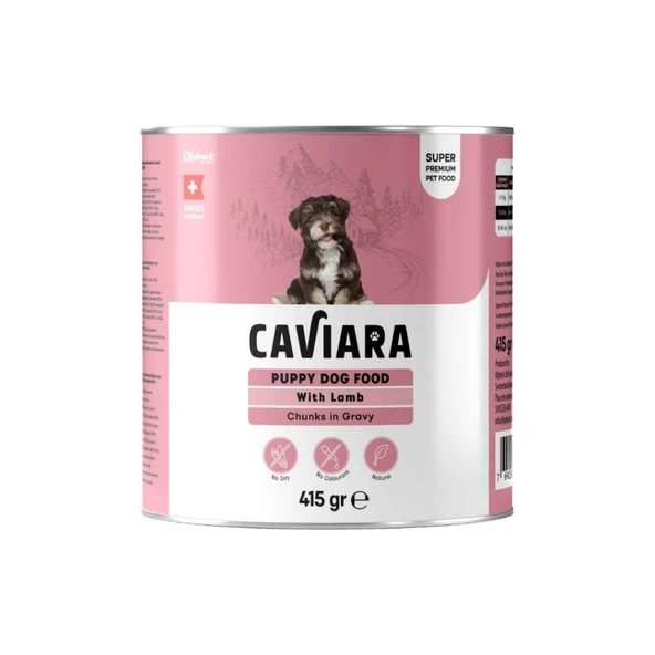Caviara Sos İçinde Et Parçacıklı Kuzu Etli Yavru Köpek Konservesi 415 Gr ürün görseli 1
