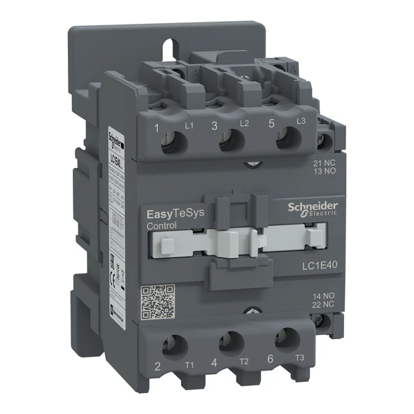 Schneider Electric LC1E40M5 3X40A 18,5kW 220AC 1NA+1NK Kontaktör ürün görseli 1