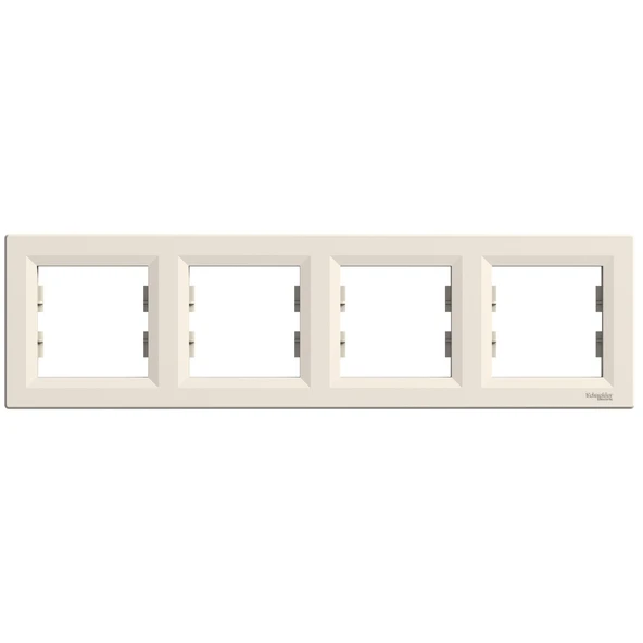 Schneider Electric EPH5800423 Asfora Krem Dörtlü Çerçeve Yatay ürün görseli 1