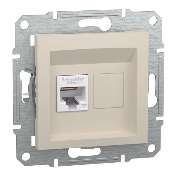 Schneider Electric EPH4770123 Asfora Krem 1xRJ45 Cat6 Utp Çerçevesiz ürün görseli 1