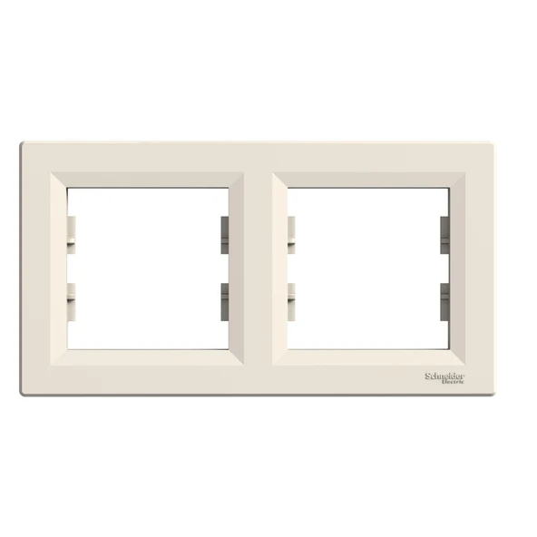 Schneider Electric EPH5800223 Asfora Krem İkili Çerçeve Yatay ürün görseli 1