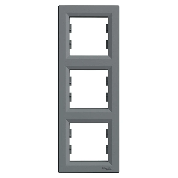 Schneider Electric EPH5810362 Asfora Çelik Üçlü Çerçeve Dikey ürün görseli 1