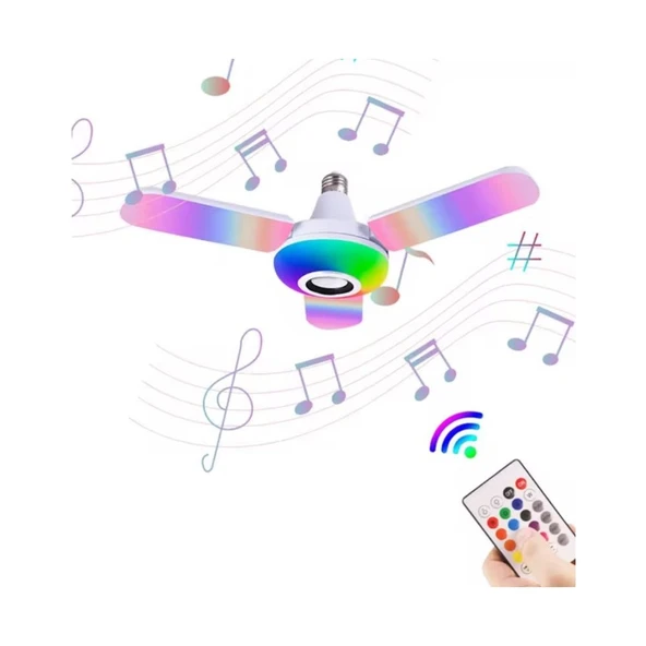 Helios Hs 2092 36 Watt 4 Kollu Bluetooth Hoparlör Müzik Çalar LED Ampul ürün görseli 1
