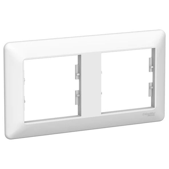 Schneider Electric EPH5805221 Asfora EM Beyaz İkili Çerçeve Yatay ürün görseli 1