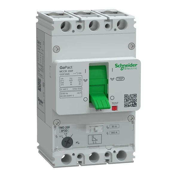 Schneider Electric G20F3A80 3x80A 36kA TMŞ 56-80A Ayarlı GoPact ürün görseli 1
