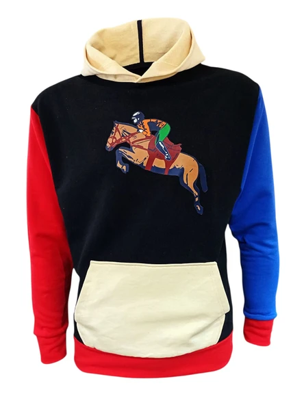 Kapüşonlu Sweatshirt - Tarz / Mavi ürün görseli 1
