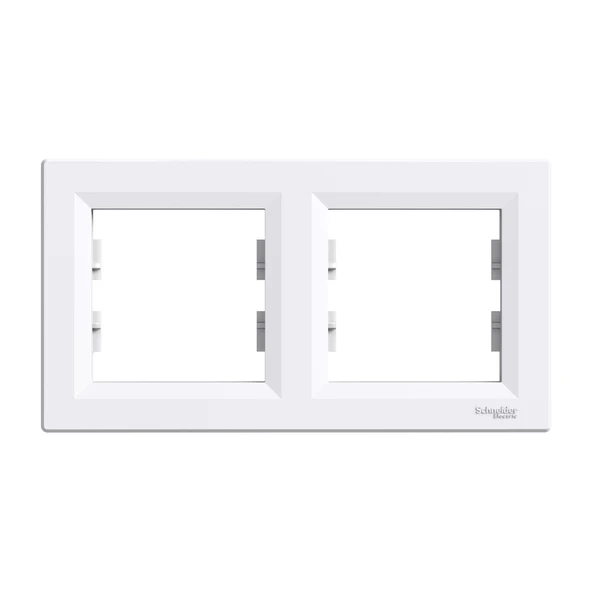 Schneider Electric EPH5800221 Asfora Beyaz İkili Çerçeve Yatay ürün görseli 1