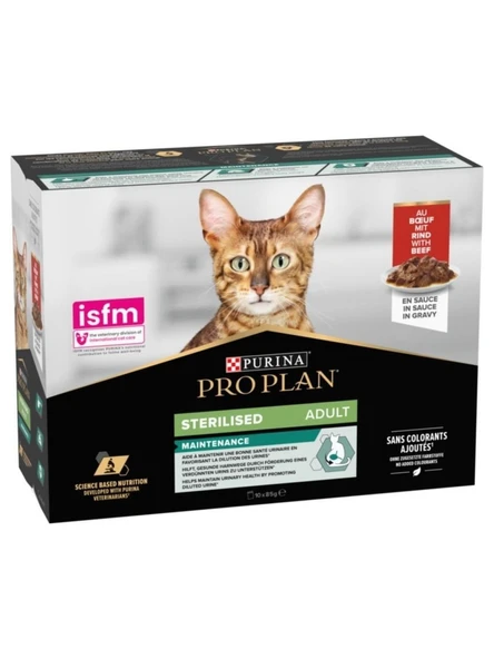 PRO PLAN KISIRLAŞTIRILMIŞ KEDİ YAŞ MAMA SOS İÇİNDE SIĞIR ETLİ  85 GRAM X 15 ADET ürün görseli 1