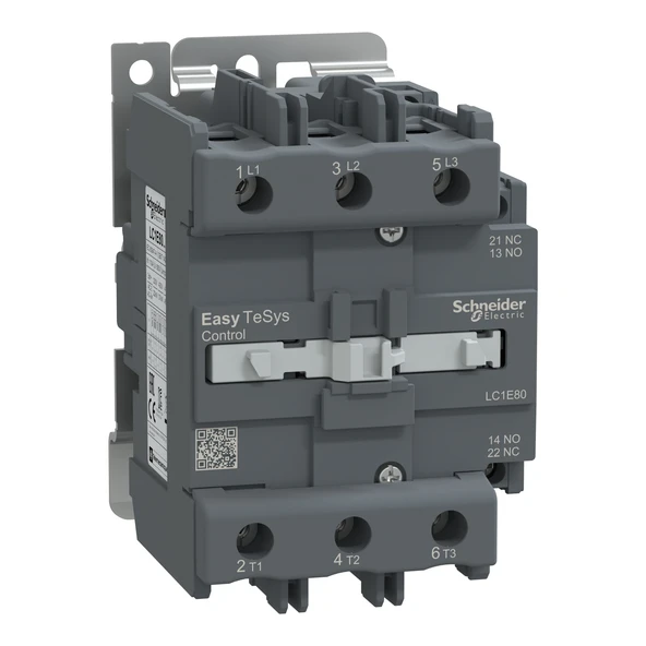 Schneider Electric LC1E80M5 3X80A 37kW 220AC 1NA+1NK Kontaktör ürün görseli 1