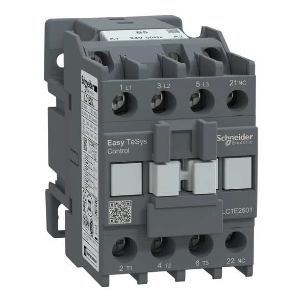 Schneider Electric LC1E2501B5 3X25A 11kW 24VAC 1NK Kontaktör ürün görseli 1