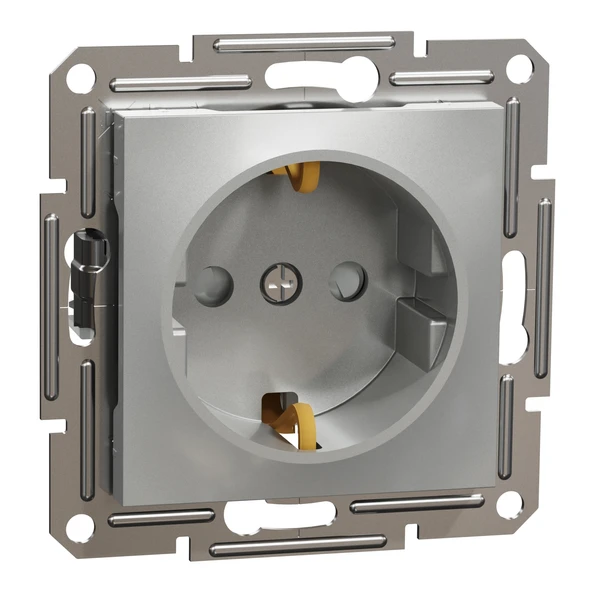 Schneider Electric EPH2900261 Asfora Alüminyum Çocuk Korumalı Topraklı Priz ürün görseli 1