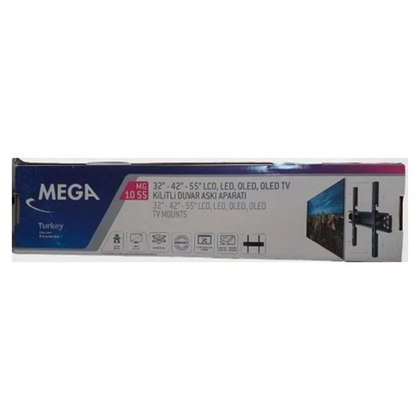 Mega MG 1055 Kilitli Duvar TV Askı Aparatı - Resim 2