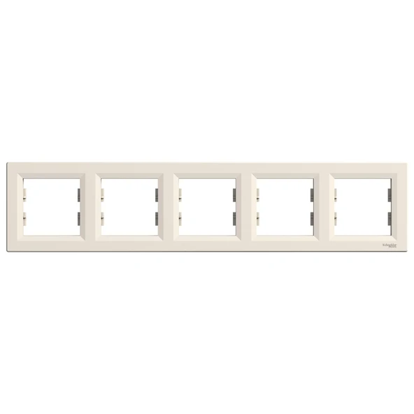Schneider Electric EPH5800523 Asfora Krem Beşli Çerçeve Yatay ürün görseli 1