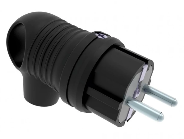 Bemis 1X16A 220V Kauçuk Kulplu Eğik Fiş ürün görseli 1