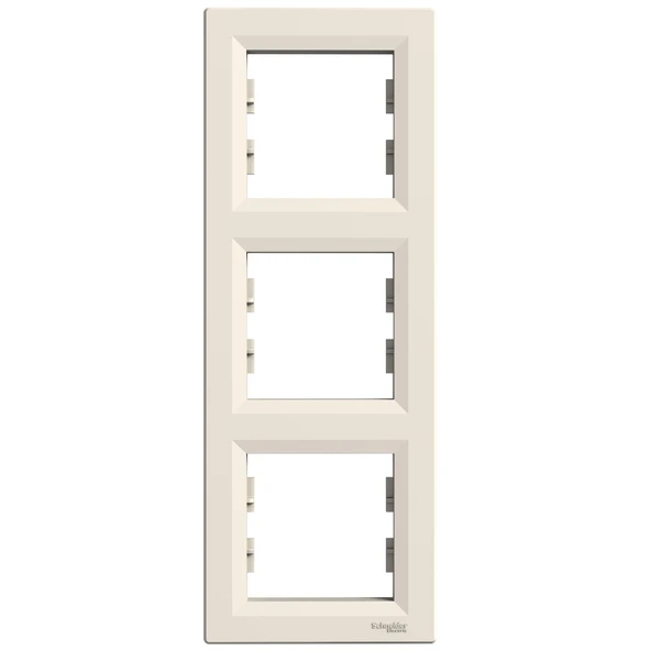 Schneider Electric EPH5810323 Asfora Krem Üçlü Çerçeve Dikey ürün görseli 1