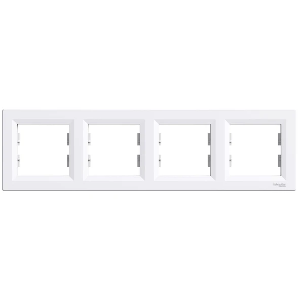 Schneider Electric EPH5800421 Asfora Beyaz Dörtlü Çerçeve Yatay ürün görseli 1