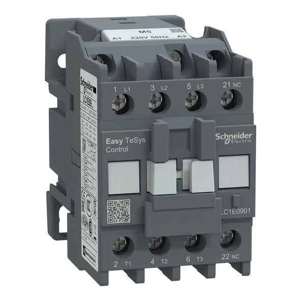 Schneider Electric LC1E0901M5 3X9A 4kW 220AC 1NK Kontaktör ürün görseli 1