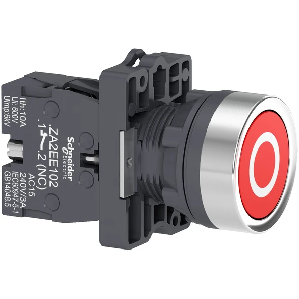 Schneider Electric XA2EA4322 22mm Kırmızı Yaylı Buton Dönüşlü ürün görseli 1