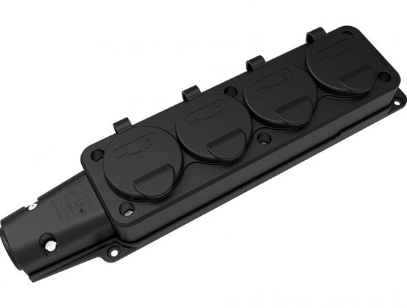 Bemis 1X16A 220V Kauçuk Dörtlü Grup Priz ürün görseli 1