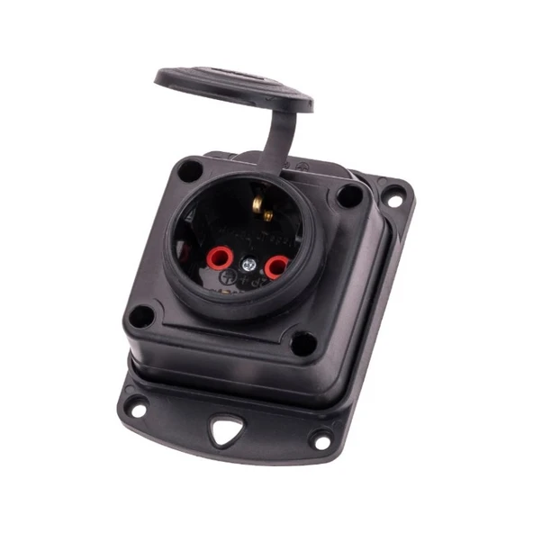 Byes 1X16A (2P+E) 250V Kauçuk Duvar Prizi IP44 - Resim 2