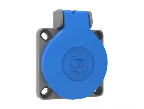 Bemis 1X16A 200/250V Mavi Pano Prizi Yatay Giriş IP44 ürün görseli 1