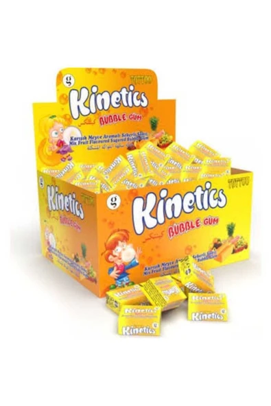 KİNETİCS BUBBLE GUM TEKLİ ŞEKERLİ SAKIZ TATTOLU T.FRUTTİ 3,5GR *100 ürün görseli 1
