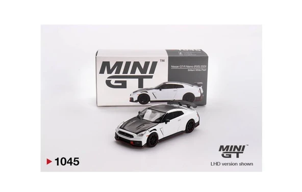 Mini GT 1045 Nissan GT-R Nismo 2024 Brilliant White Pearl 1/64 Model Araba ürün görseli 1