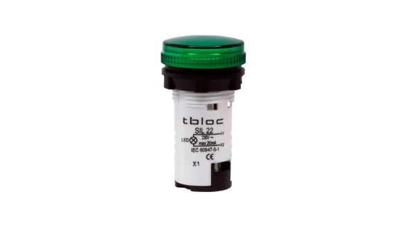 Tbloc SIL22-220 Yeşil Sinyal Lambası Led 220V ürün görseli 1