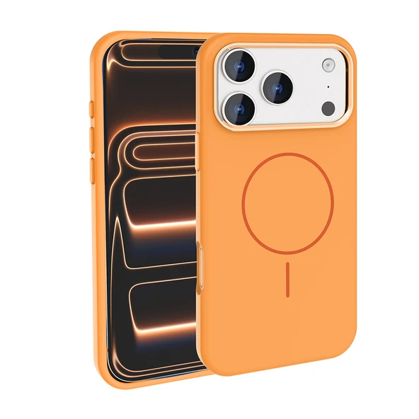 iPhone 17 Pro Max Kılıf Kablosuz Şarj Özellikli Metal Kamera Çerçeveli Edi Silikon Kapak ürün görseli 1
