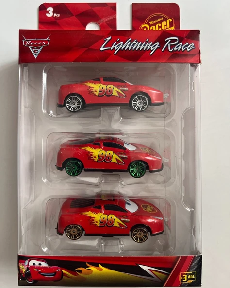 Metal Arabalar Racer 3' lü Set 8 Cm ürün görseli 1