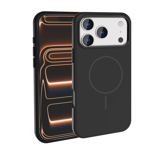 iPhone 17 Pro Kılıf Kablosuz Şarj Özellikli Metal Kamera Çerçeveli Edi Silikon Kapak ürün görseli 1
