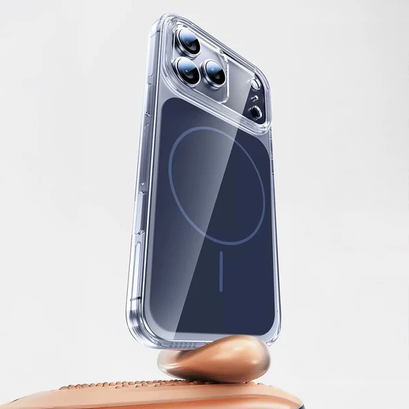 iPhone 17 Pro Kılıf Kablosuz Şarj Özellikli Şeffaf Kamera Kontrol Butonlu Lugano Kapak ürün görseli 1