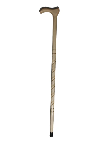 Ahşap Baston, Asa, Kıvrımlı Desenli, 90cm ürün görseli 1