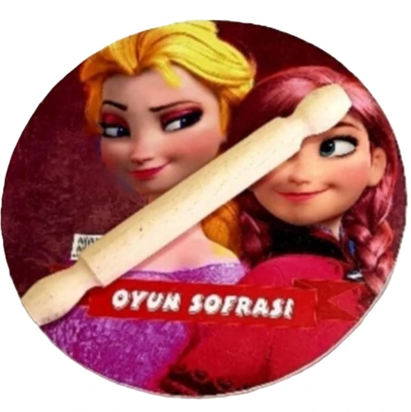 Ahşap Oyun Hamur Sofrası Elsa ve Anna 25cm ürün görseli 1