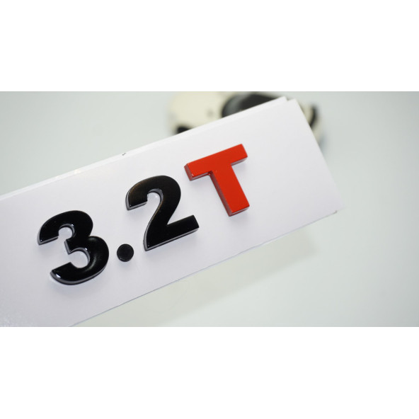 DK Tuning 3.2T Bagaj Siyah Kırmızı Yazı Logo Volkswagen İle Uyumlu ürün görseli 1