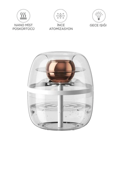 K30 1.8 Litre Kapasiteli Çift Çikişli Hava Nemlendirici Aroma Terapili Buhar Makinesi Humidifier ürün görseli 1