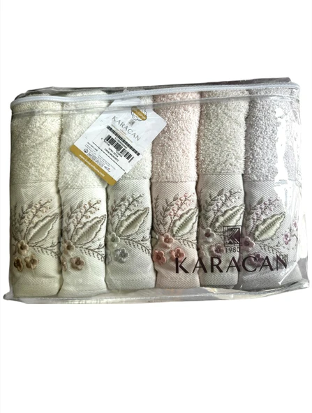 KARACAN  BANYO EL HAVLUSU 6 LI PAKET 50x85 CM RİSSA ürün görseli 1