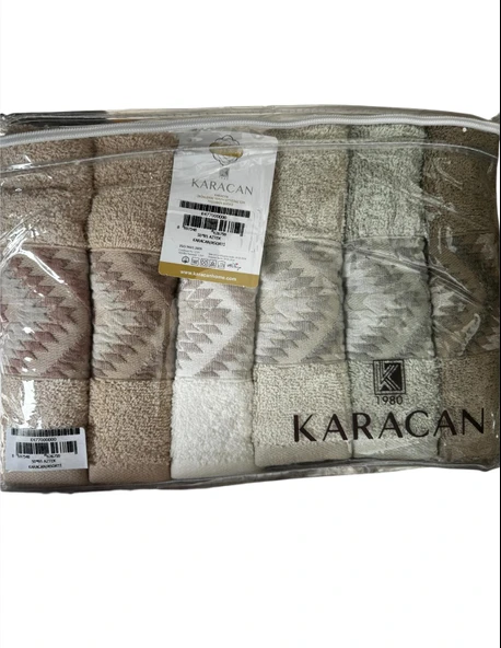 KARACAN  BANYO EL HAVLUSU 6 LI PAKET 50x85 CM AZTEK ürün görseli 1