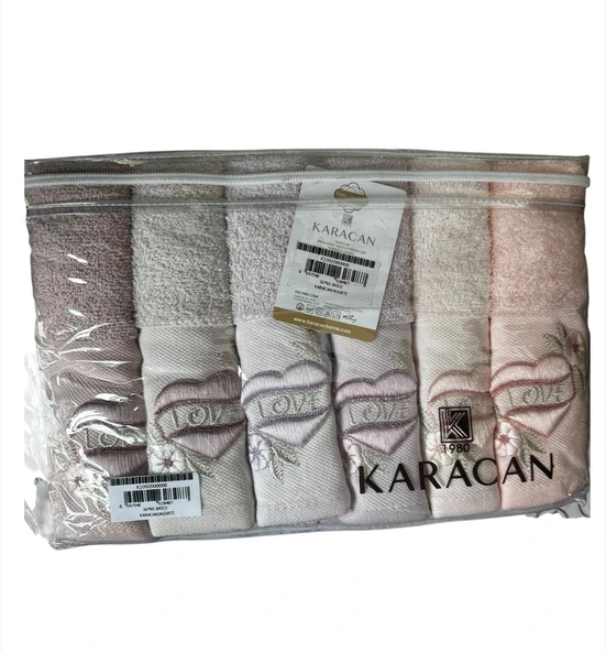 KARACAN  BANYO EL HAVLUSU 6 LI PAKET 50x85 CM BRICE ürün görseli 1