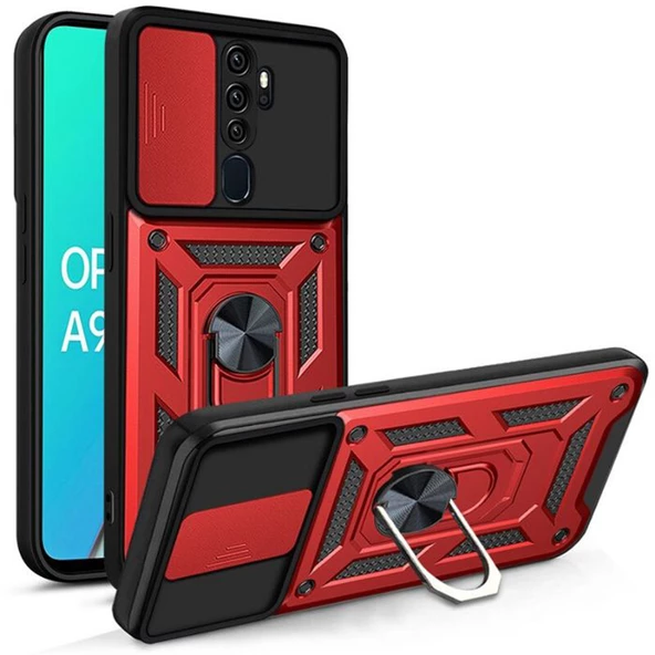 Gpack Oppo A5 2020 Kılıf Tank Aramid Sürgülü Vega Yüzüklü ürün görseli 1