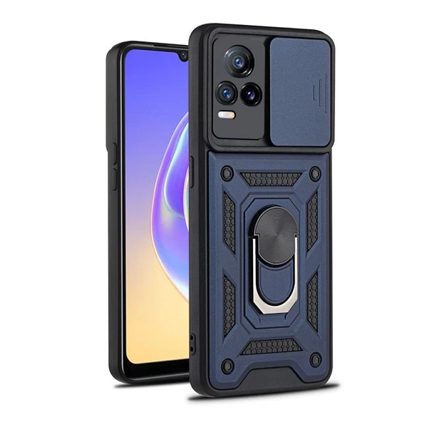 Gpack Vivo V21E Kılıf Tank Aramid Sürgülü Vega Yüzüklü ürün görseli 1