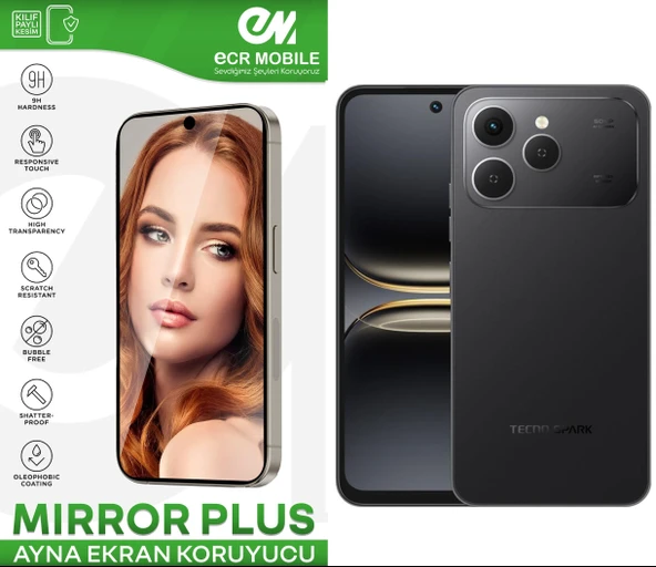 Tecno Spark 40 ile Uyumlu Esnek Ayna(Mirror) 9H Nano Ekran Koruyucu ürün görseli 1