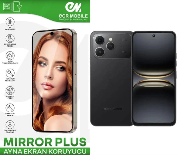 Tecno Spark Go 2 (KM4) ile Uyumlu Esnek Ayna(Mirror) 9H Nano Ekran Koruyucu ürün görseli 1