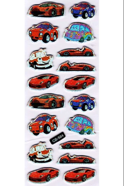 Sticker Kabartmalı Sticker Defter Planlayıcı Etiket (cb584) 16x7 cm- Kırmızı Araba ürün görseli 1