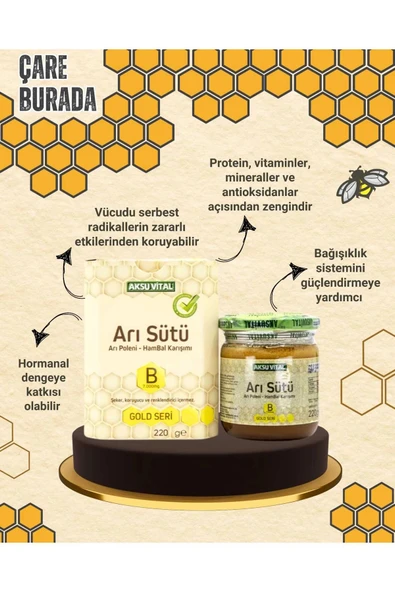 Arı Sütü Arı Poleni Ham Bal Karışımı 220 Gr7000mg çocuk ürün görseli 1